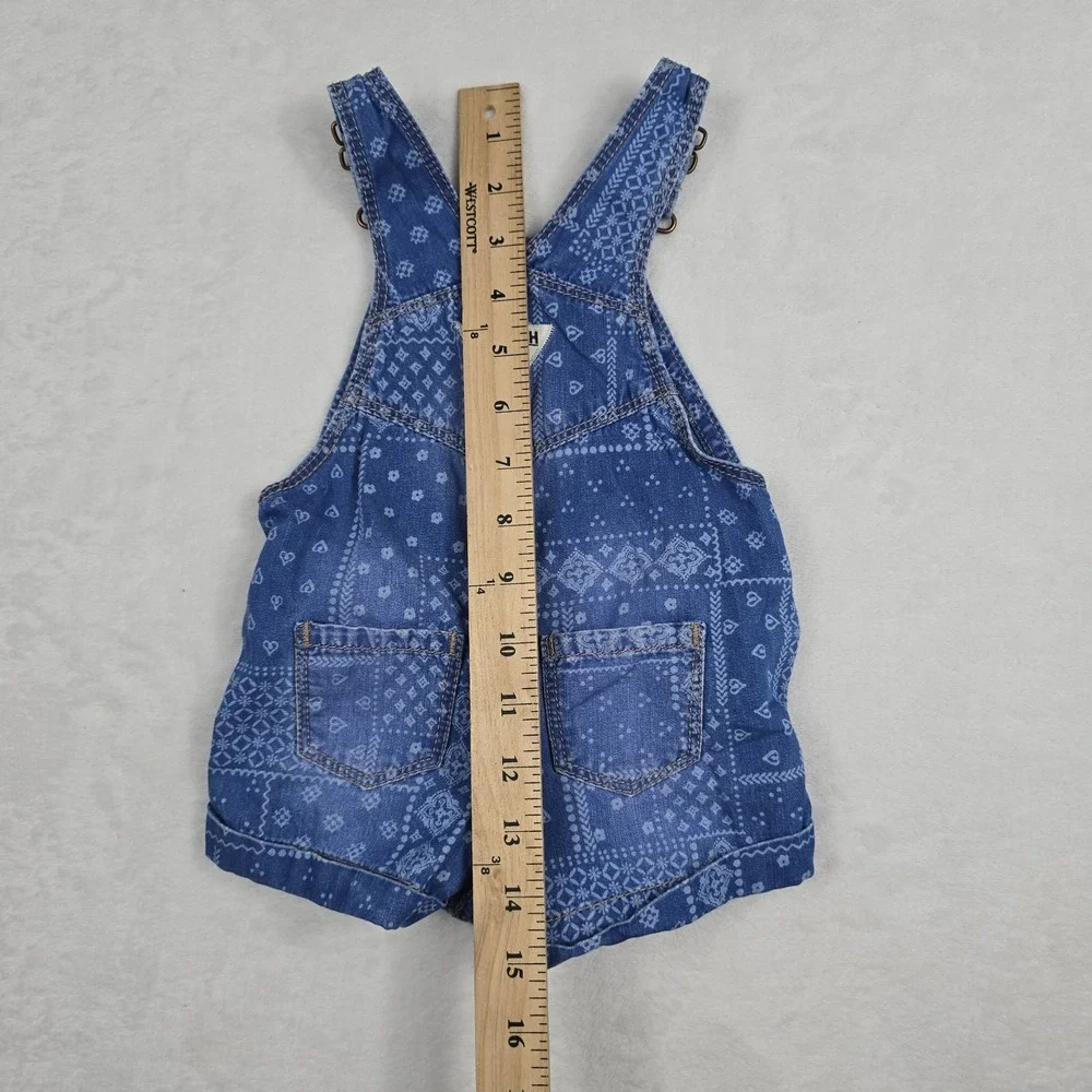 Oshkosh‎ B'gosh Blue Patchwork Farmer Baby Size 6 Month Overalls